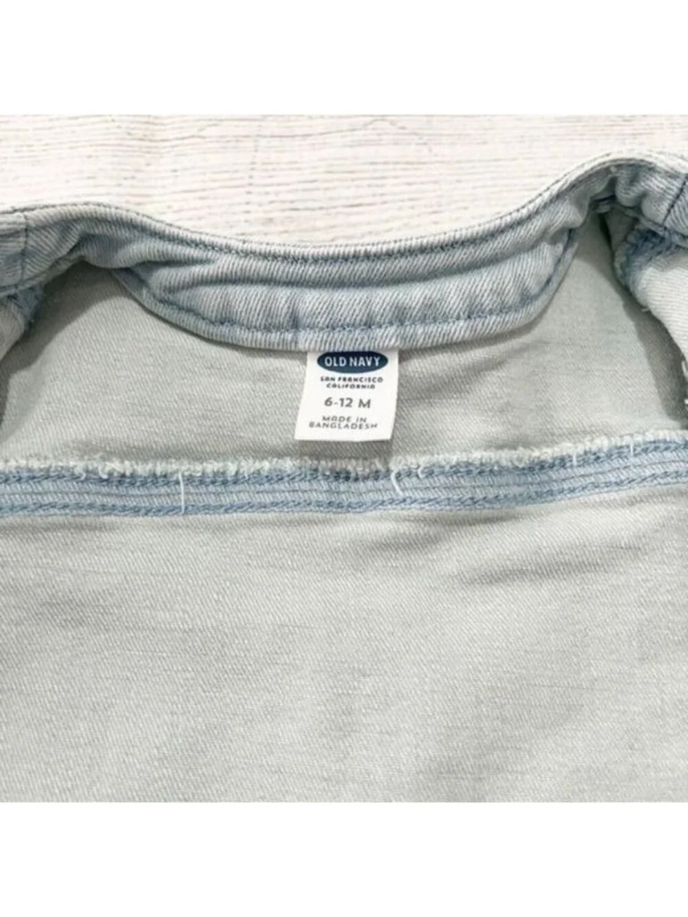 Old Navy Baby Light Wash Denim Jacket Button Front Closure 6-12 Months